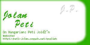 jolan peti business card